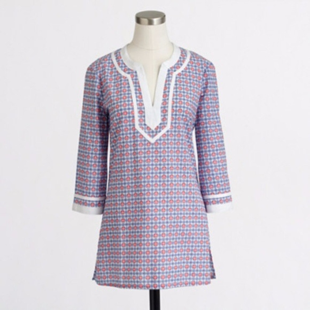 NWT J. Crew Poplin Embroidered Tunic
